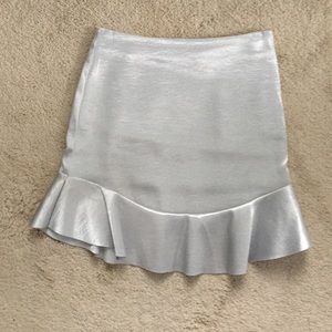Silver mini skirt